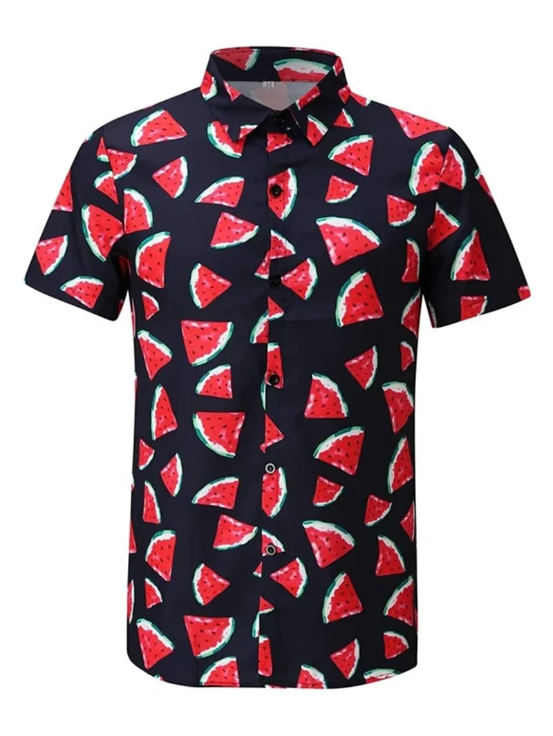 Men's Astronaut Printed Shirts 2023 Summer Short Shirt Men's