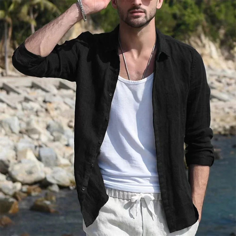 Summer Men's Solid Fashion Versatile Shirt
