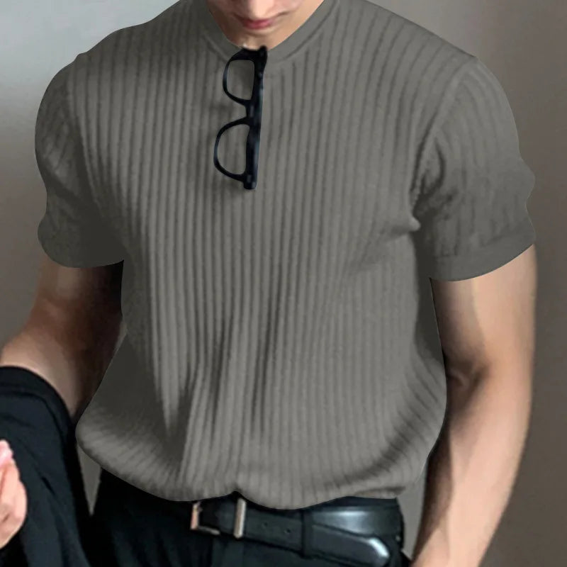 Men's Clothing Light Luxury T Shirt Leisure Long Sleev