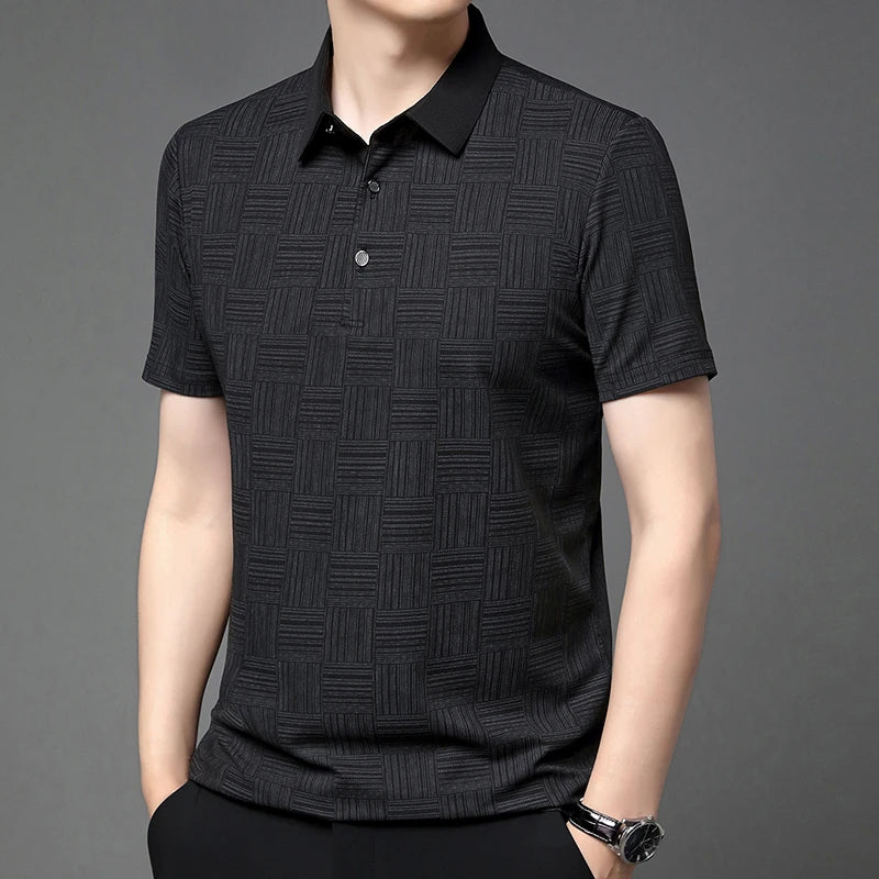 Men's Casual Short sleeved POLO Shirt Fashion Short sleeved Comfortable and Breathable Top