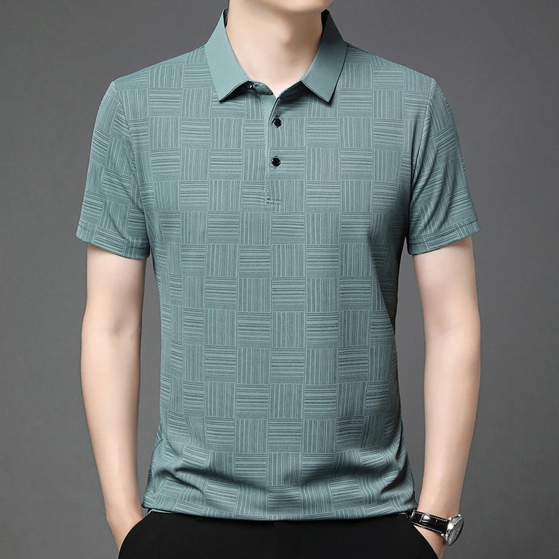 Men's Casual Short sleeved POLO Shirt Fashion Short sleeved Comfortable and Breathable Top