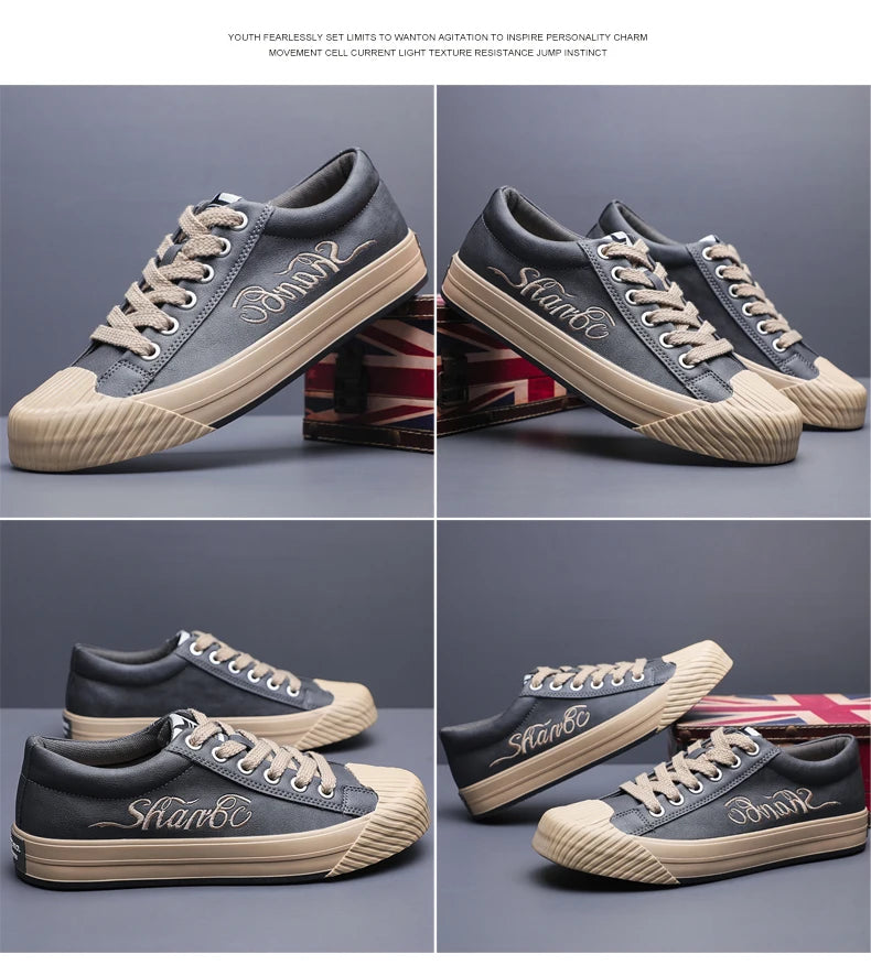 Casual Shoes Loafers British Leather Sneakers Flats Shoes Classic Men Leather Spring Summer Trendy All-match Platform SS24868