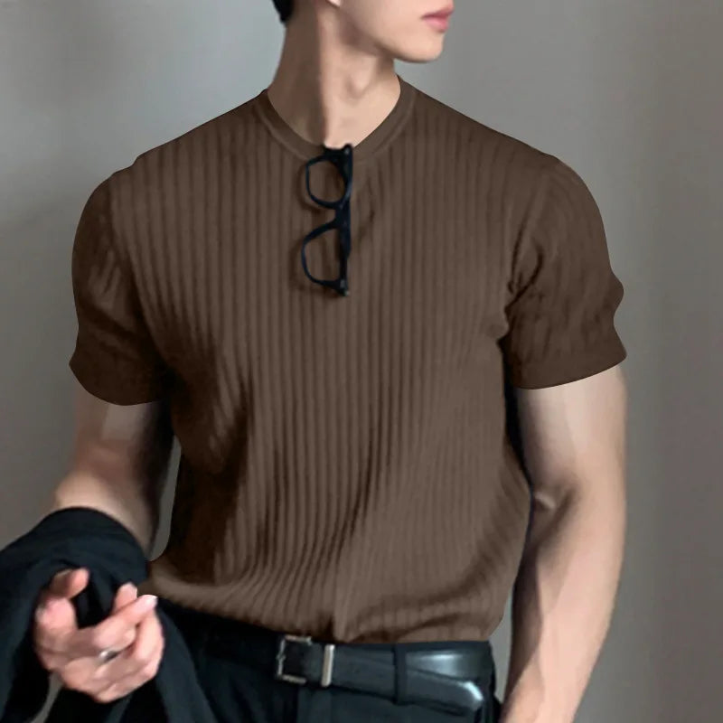 Men's Clothing Light Luxury T Shirt Leisure Long Sleev