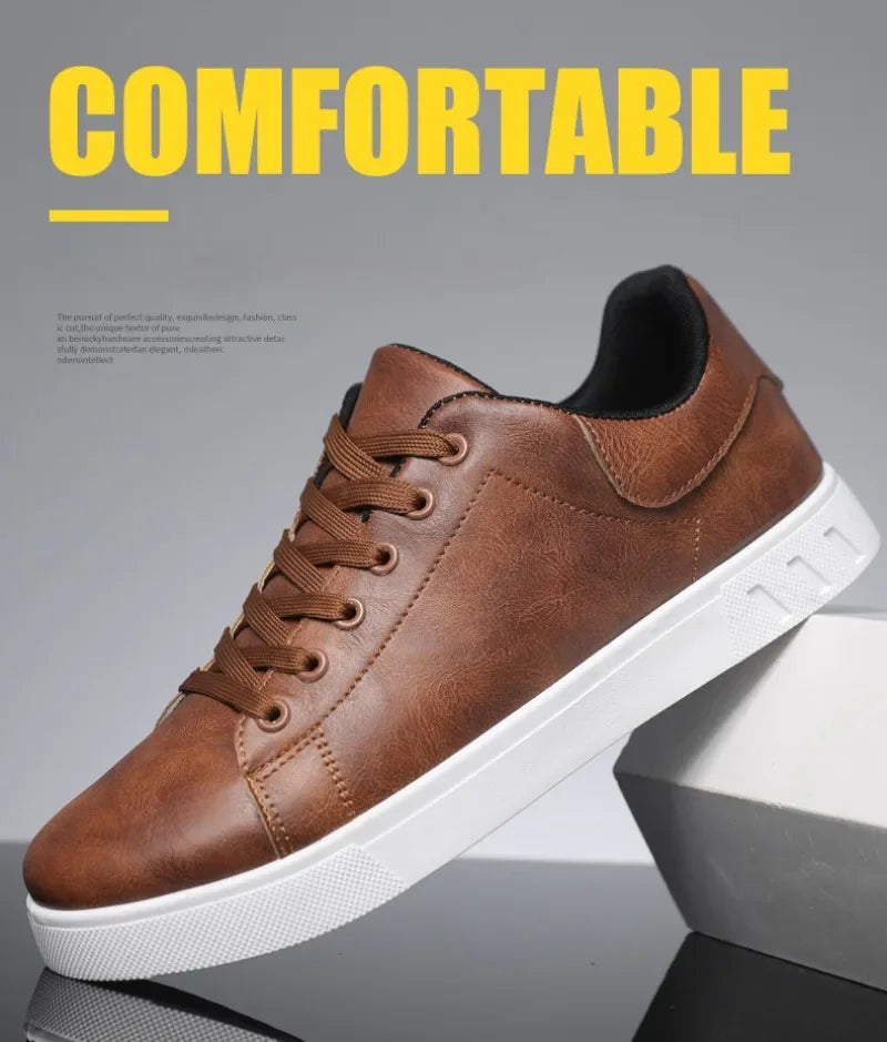 Casual Shoes  British Leather Sneakers Flats Shoes Classic Men Leather Shoes Spring Summer New Trendy All-match Platform