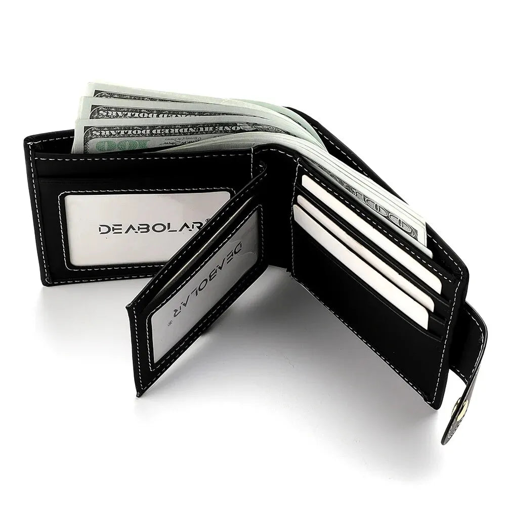 New Men's Wallet Short Multi-Function Multi-Card Slot Metal Bull Label Luxury Wallet Zipper Designer Small Slim Wallet