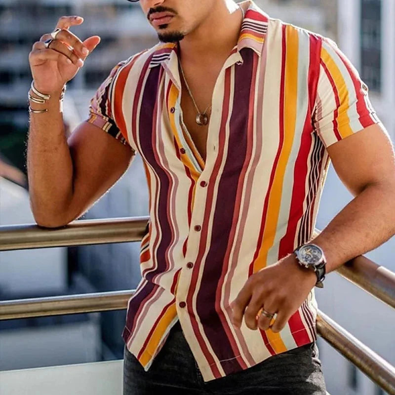Summer Fashion Men's  Shirts Button