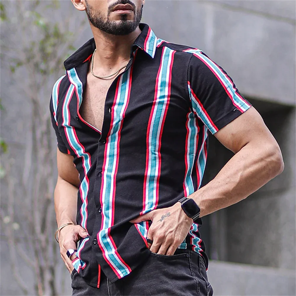 Summer Fashion Men's  Shirts Button