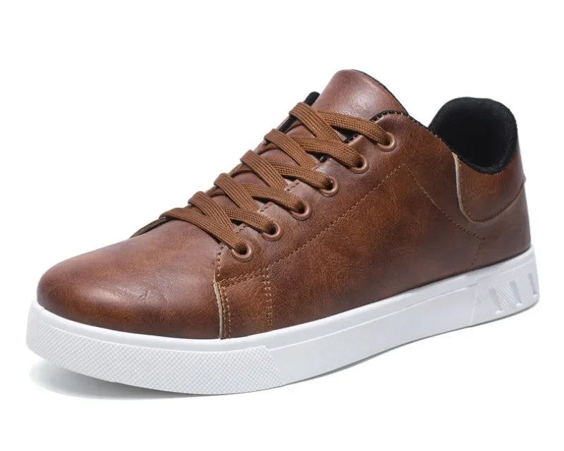 Casual Shoes  British Leather Sneakers Flats Shoes Classic Men Leather Shoes Spring Summer New Trendy All-match Platform