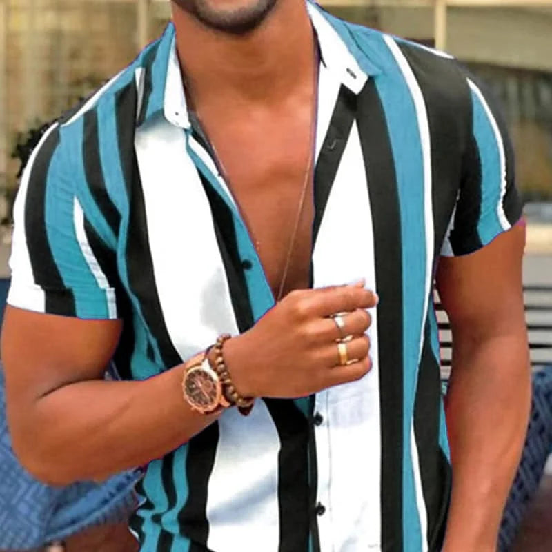 Summer Fashion Men's  Shirts Button