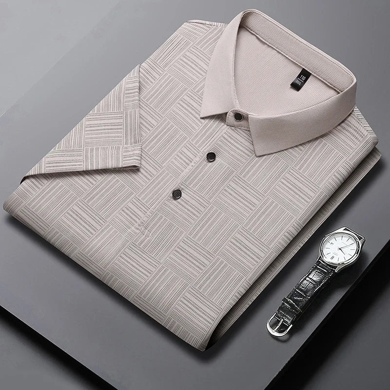 Men's Casual Short sleeved POLO Shirt Fashion Short sleeved Comfortable and Breathable Top