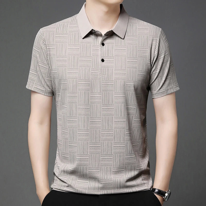 Men's Casual Short sleeved POLO Shirt Fashion Short sleeved Comfortable and Breathable Top