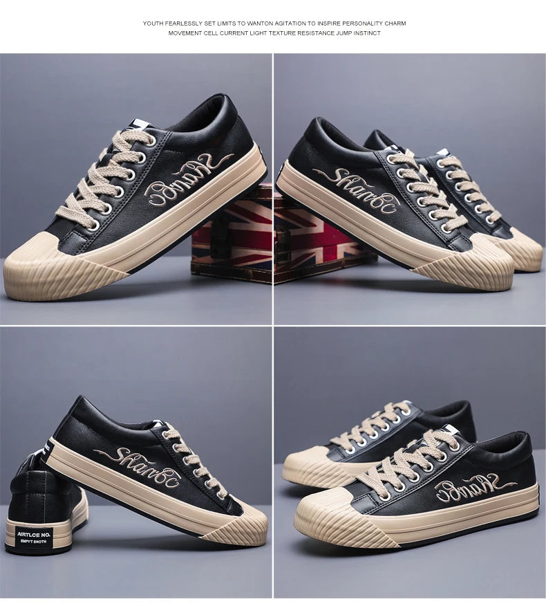 Casual Shoes Loafers British Leather Sneakers Flats Shoes Classic Men Leather Spring Summer Trendy All-match Platform SS24868