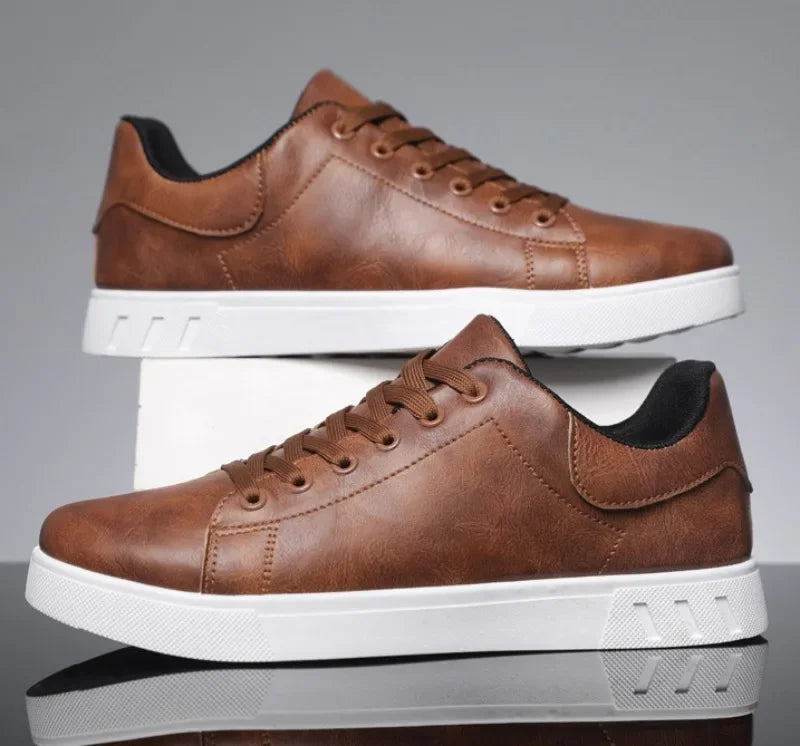 Casual Shoes  British Leather Sneakers Flats Shoes Classic Men Leather Shoes Spring Summer New Trendy All-match Platform