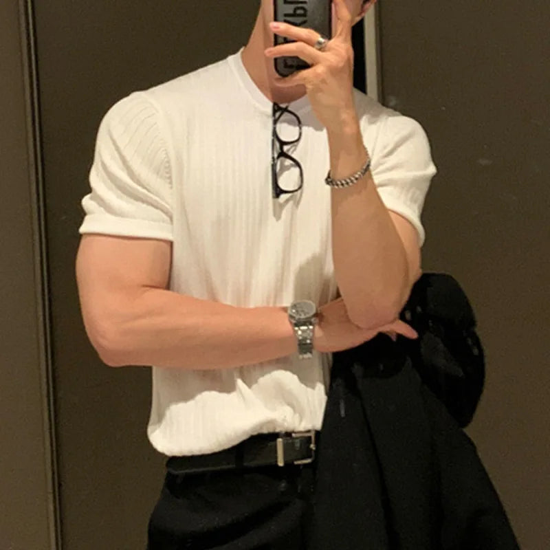 Men's Clothing Light Luxury T Shirt Leisure Long Sleev