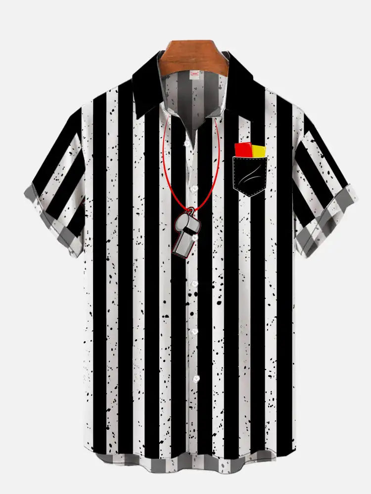 Men's Casual Striped Shirts Men's Cartoon Printed Shirts