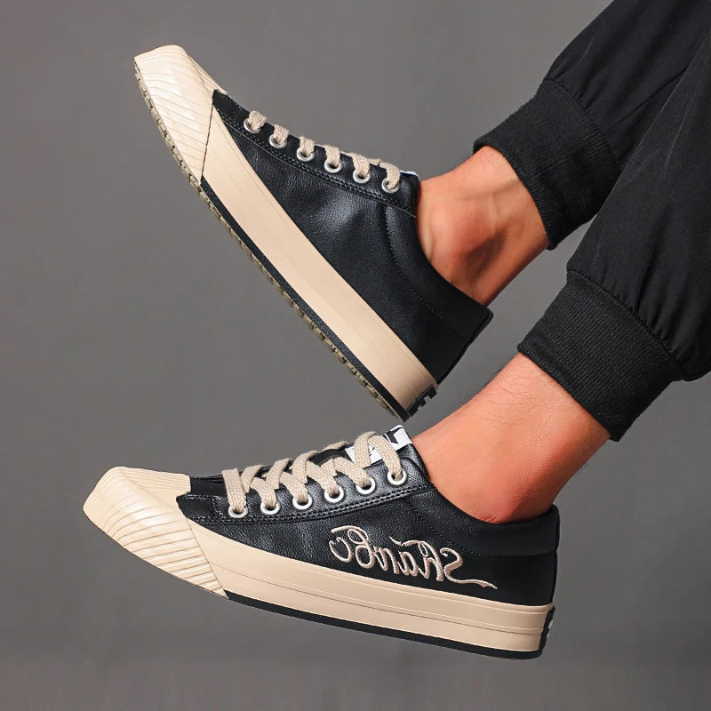 Casual Shoes Loafers British Leather Sneakers Flats Shoes Classic Men Leather Spring Summer Trendy All-match Platform SS24868
