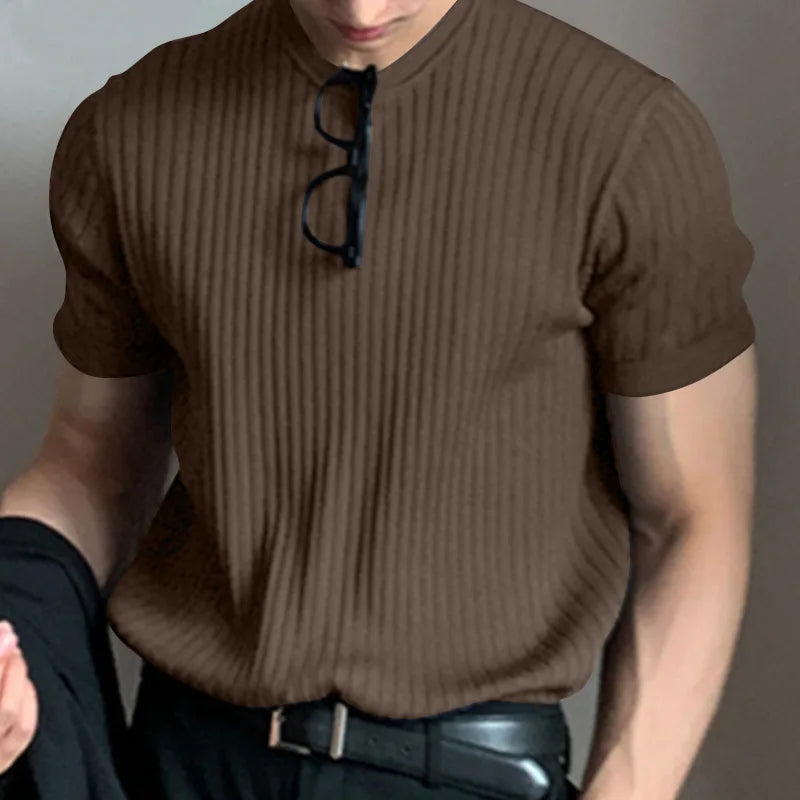 Men's Clothing Light Luxury T Shirt Leisure Long Sleev