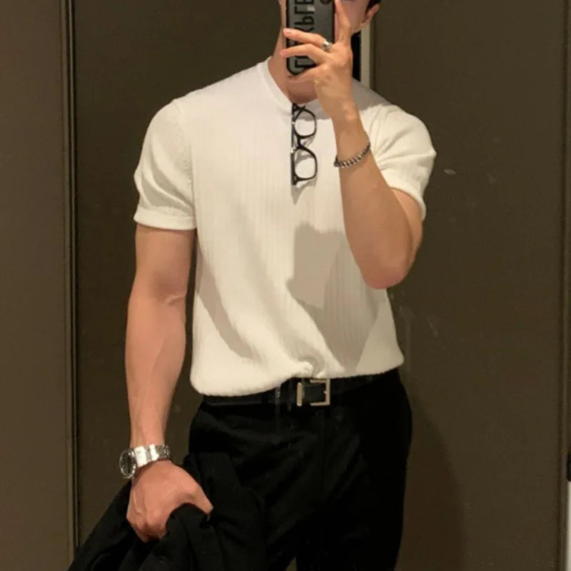 Men's Clothing Light Luxury T Shirt Leisure Long Sleev