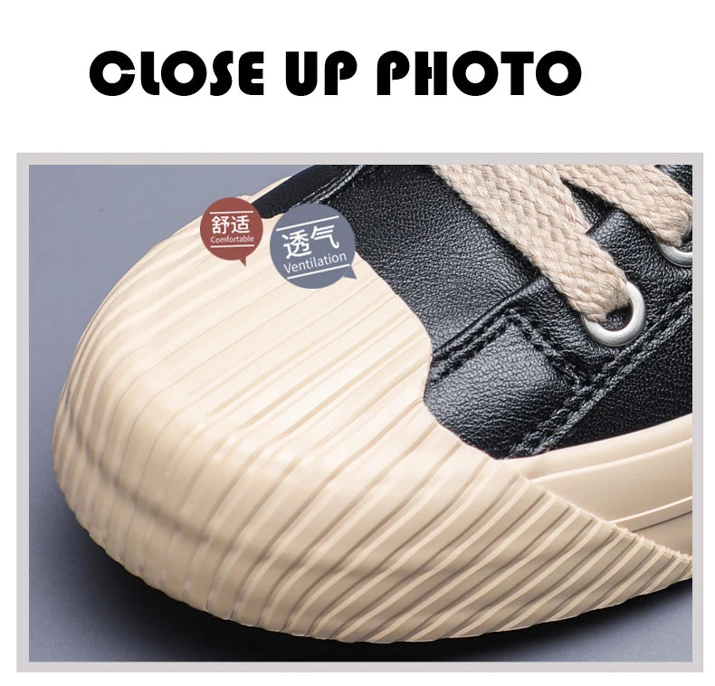 Casual Shoes Loafers British Leather Sneakers Flats Shoes Classic Men Leather Spring Summer Trendy All-match Platform SS24868