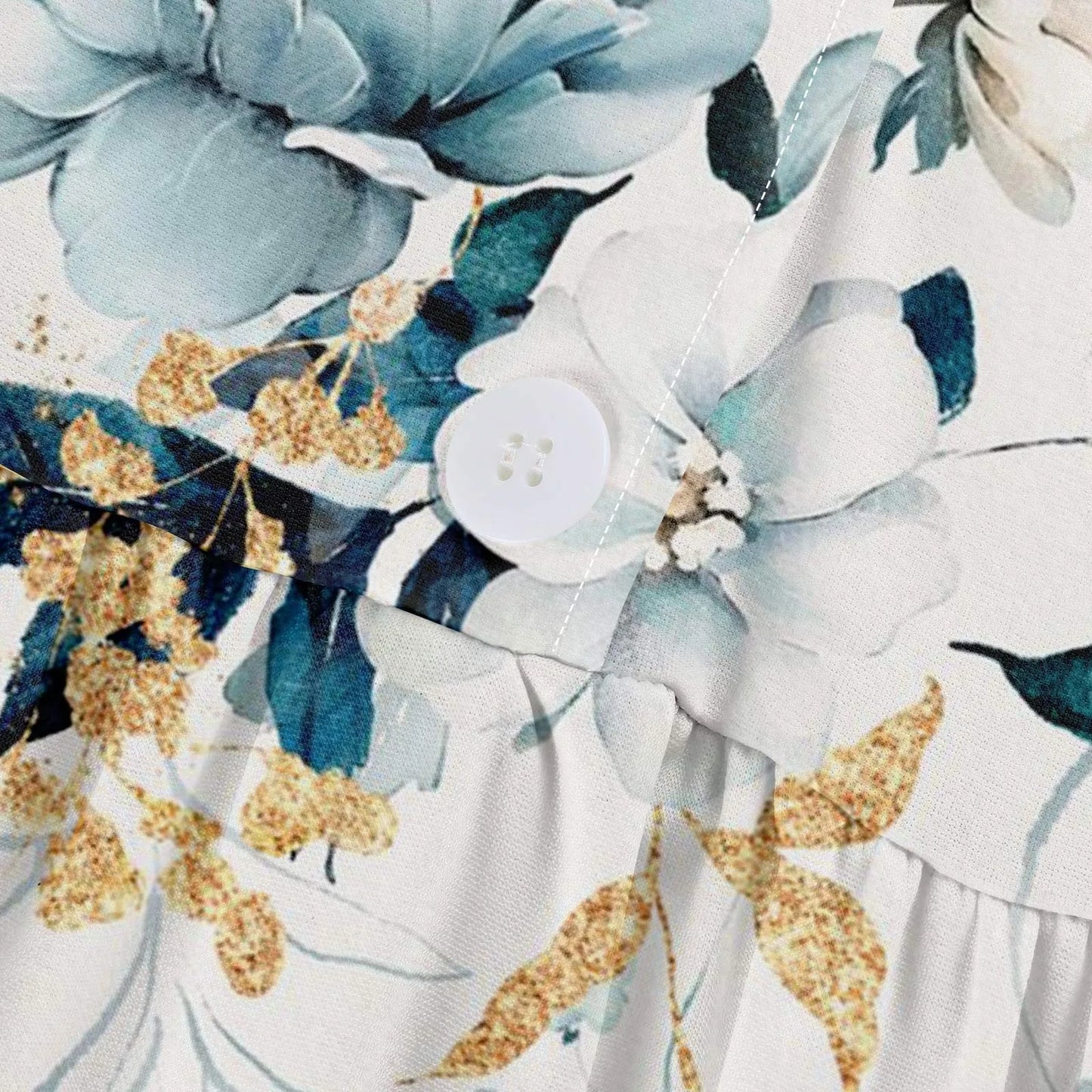 Women'S Fashion Vintage Floral Print Lapel Button Three Quarter Sleeves Strappy Dress Vestidos Verano Moda 2025 Summer Dress