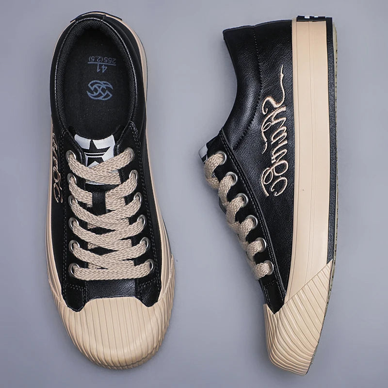 Casual Shoes Loafers British Leather Sneakers Flats Shoes Classic Men Leather Spring Summer Trendy All-match Platform SS24868