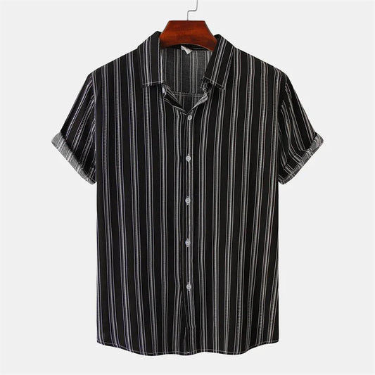 Hawaiian Fashion Black White Shirt For Men Casua