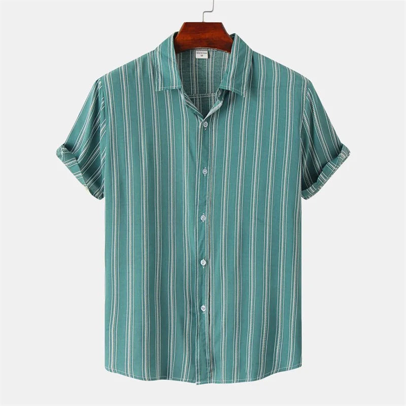 Hawaiian Fashion Black White Shirt For Men Casua