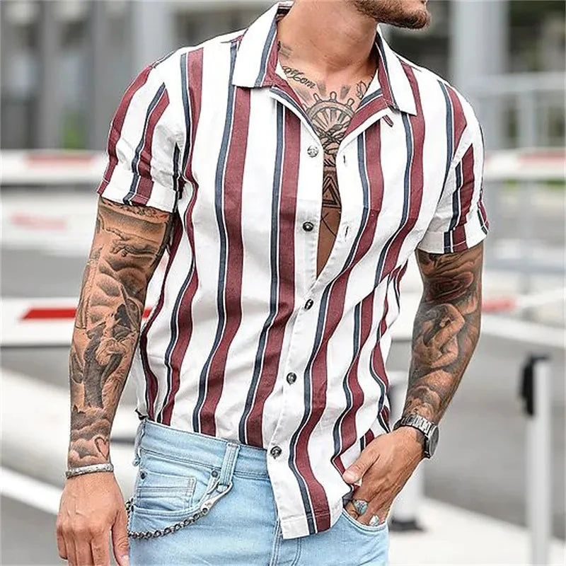Summer Fashion Men's  Shirts Button