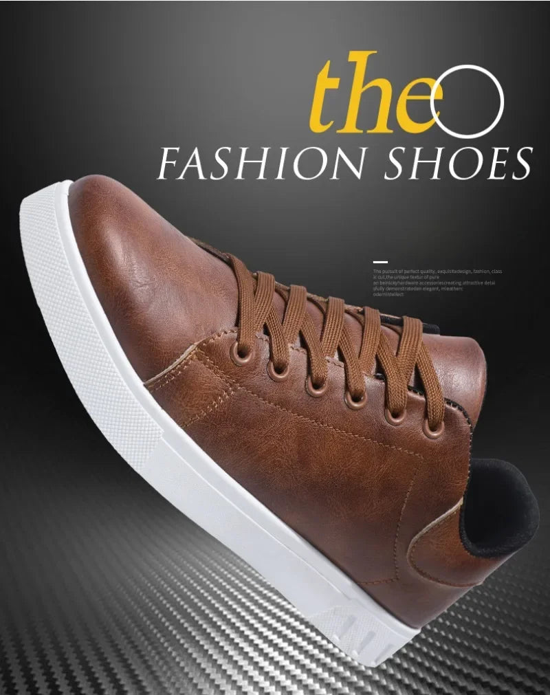 Casual Shoes  British Leather Sneakers Flats Shoes Classic Men Leather Shoes Spring Summer New Trendy All-match Platform