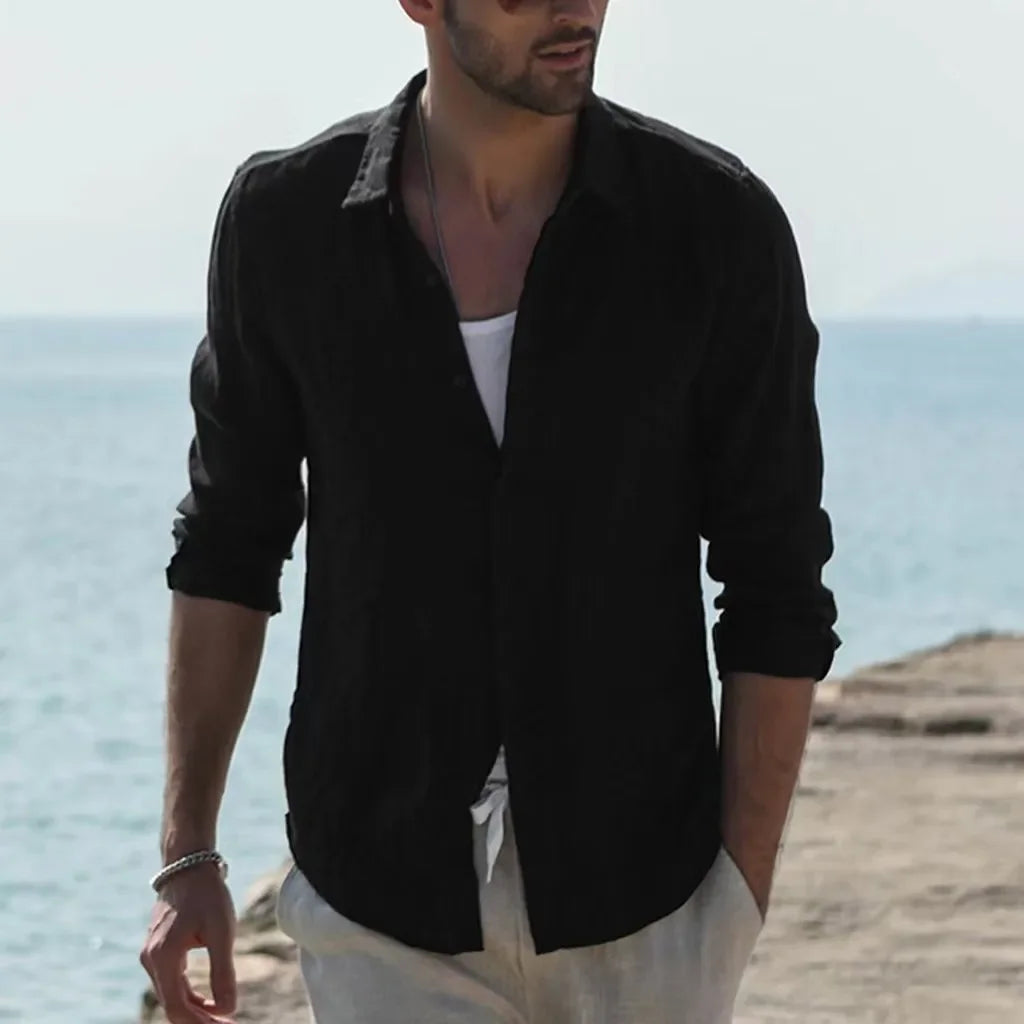 Summer Men's Solid Fashion Versatile Shirt