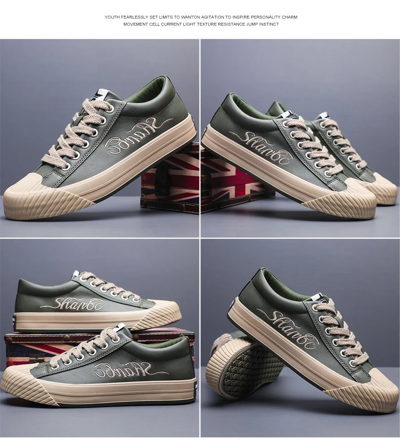 Casual Shoes Loafers British Leather Sneakers Flats Shoes Classic Men Leather Spring Summer Trendy All-match Platform SS24868