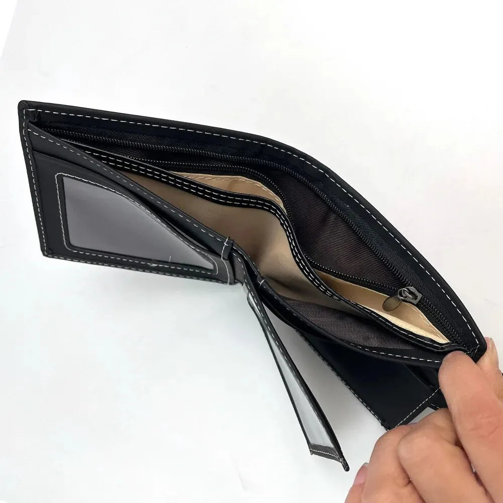 New Men's Wallet Short Multi-Function Multi-Card Slot Metal Bull Label Luxury Wallet Zipper Designer Small Slim Wallet