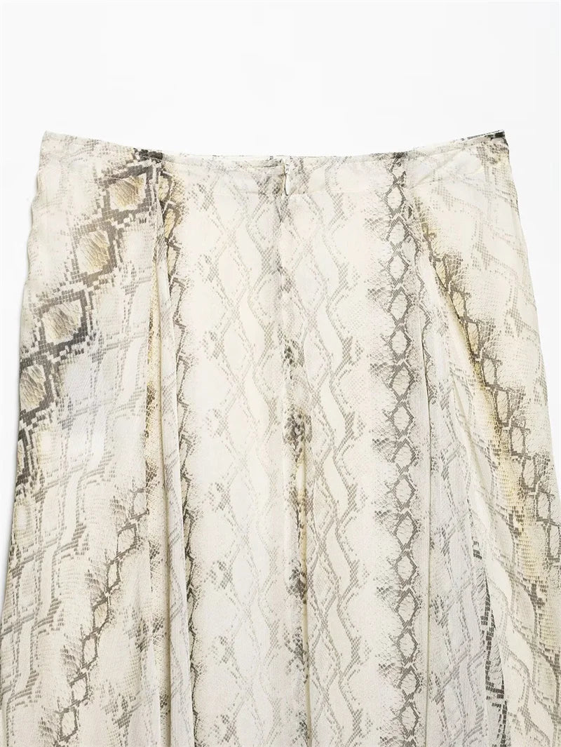 Women's Dresses Spring 2025 New Wide Hem Printed Skirt Irregular Design Personality Fashion Elegant and Versatile Beach Vacation