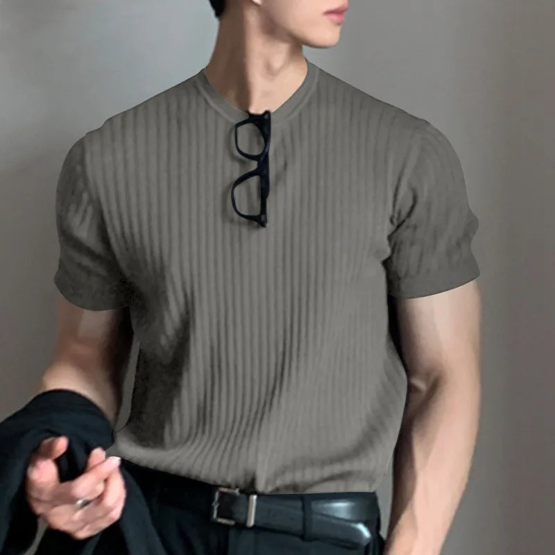 Men's Clothing Light Luxury T Shirt Leisure Long Sleev