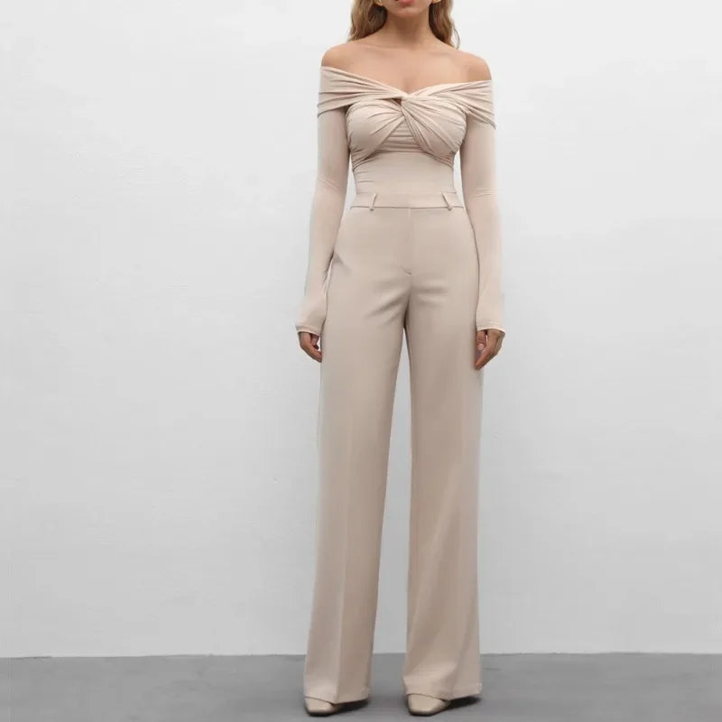 Sexy T-shirt Top Women's Pleated Long Sleeve Inner V-Neck White Slim Twist Cropped Pullover Female Tee
