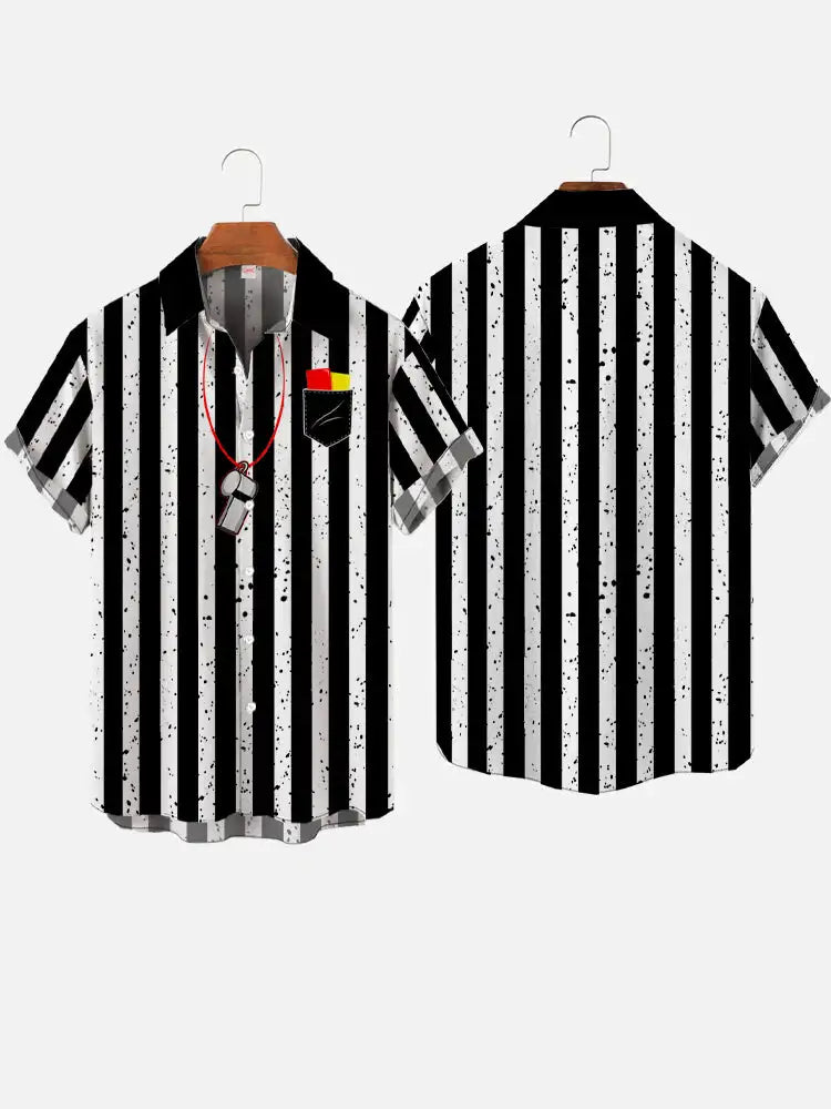 Men's Casual Striped Shirts Men's Cartoon Printed Shirts
