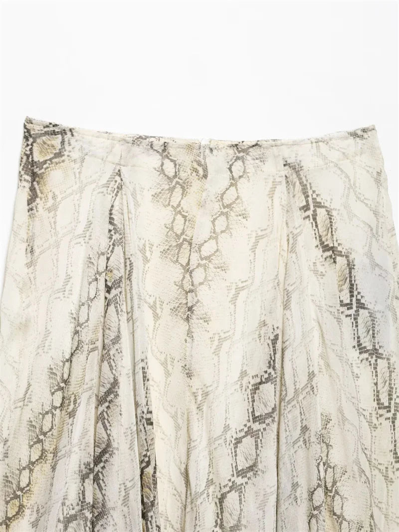 Women's Dresses Spring 2025 New Wide Hem Printed Skirt Irregular Design Personality Fashion Elegant and Versatile Beach Vacation