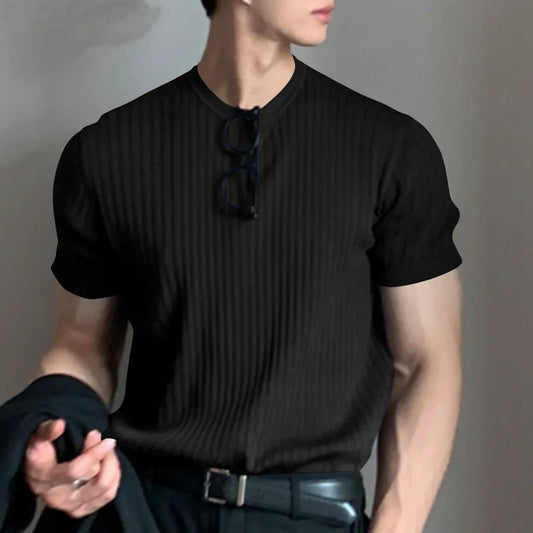 Men's Clothing Light Luxury T Shirt Leisure Long Sleev