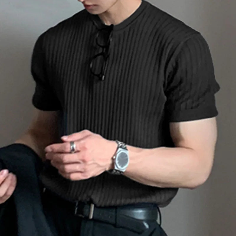 Men's Clothing Light Luxury T Shirt Leisure Long Sleev